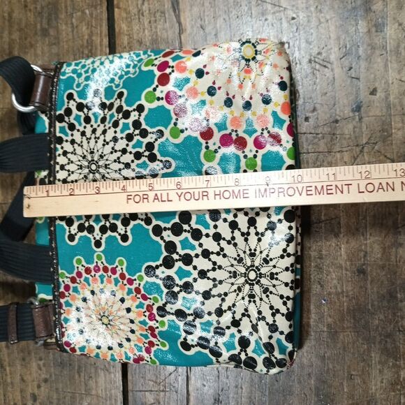 Fossil Key Per Coated Crossbody Bag Purse Tote Pockets - Picture 5 of 13